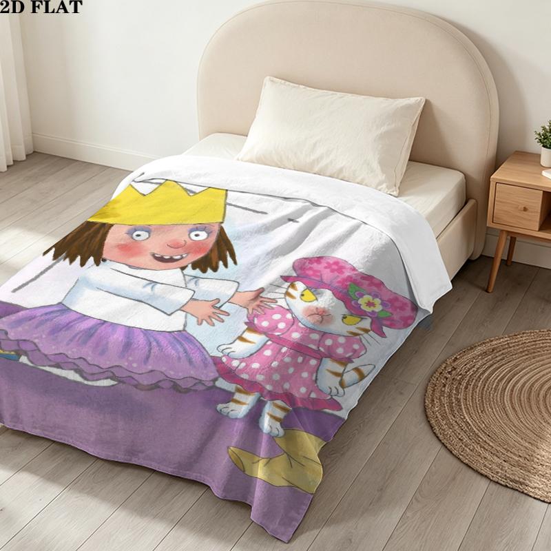 Kleine Prinzessin Print Flannel Blanket, High quality Comfortable for All Seasons, Home Decor, Warmth and Comfort, Perfect for Christmas Gifts