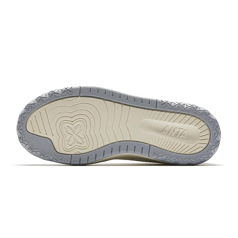 Anta Qingfeng 1 Simple Thick Sole Versatile Non-Slip Wear-Resistant Low-Top Skate Shoes Women Sneaker White Gray 122538035-1