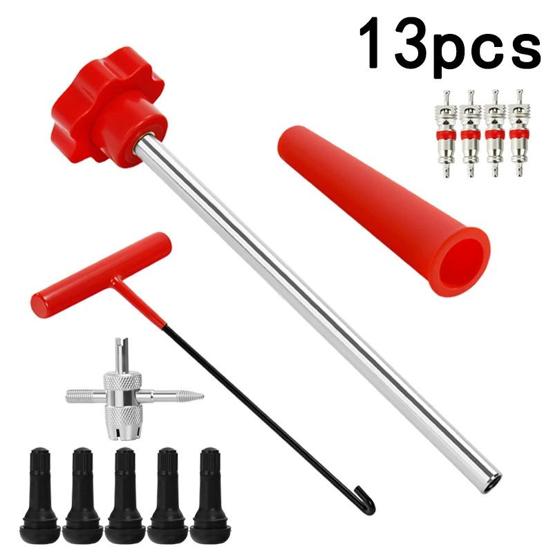 3/7/13/23/30Pcs Valve Stem Tool Kit Metal Tire Installer Tool Car Puller Wheel Tire Remover T-Hook Replacement