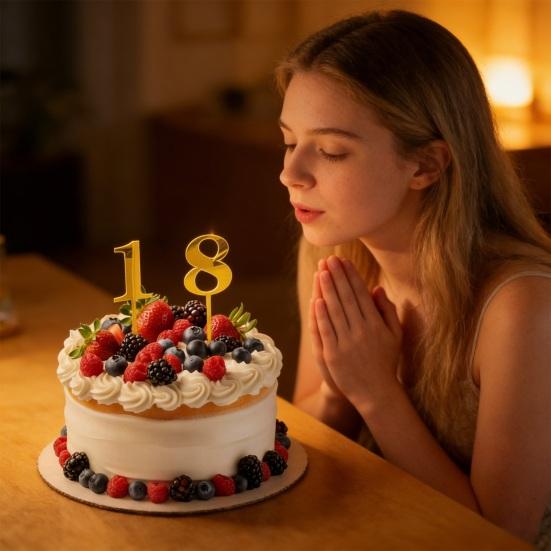 Numbers Birthday Cake Candle Holder Set Acrylic Cake Topper Reusable Party Cake Accessories for Birthdays Anniversaries Weddings