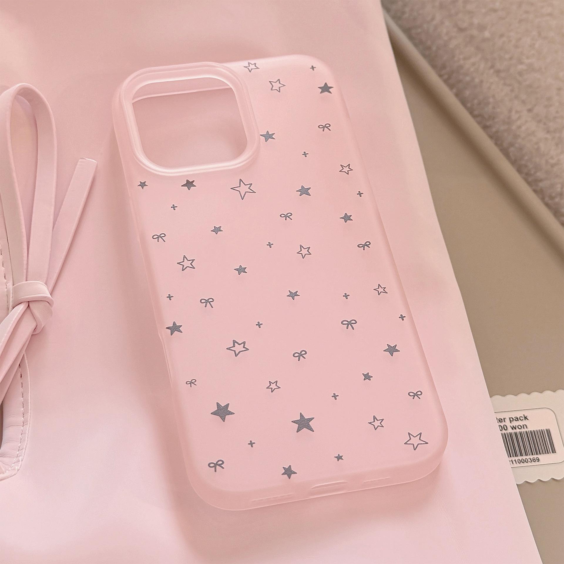 

Gray Star Iphone16 Phone Case Apple 17 Gentle Pink 14promax Suitable for 13 Anti Fall 12 Niche 11 12pro max(6.7)