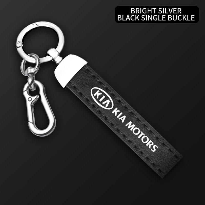 

2026 Hot Car Sticker Suede Leather Car Logo Keyring Key Chain Ring for KIA sportage ceed sorento cerato optima picanto rio soul