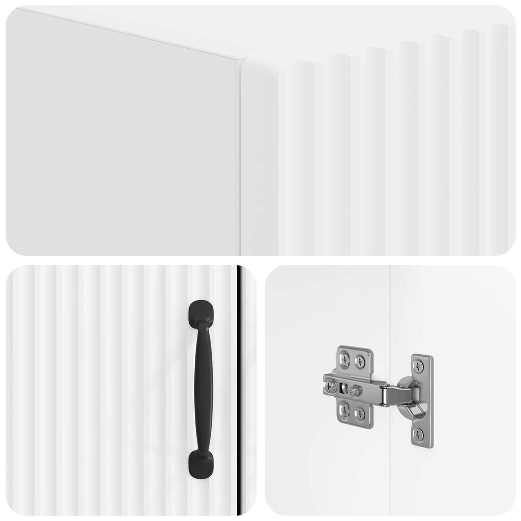 Toilet Cabinet HOORN White 66 X 25.5 X 190 Cm Engineered Wood