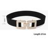 Fashion Wide Stretch Waistband Solid Color Casual Waist Strap Rhinestone Buckle Waist Belts Clothing Decoration