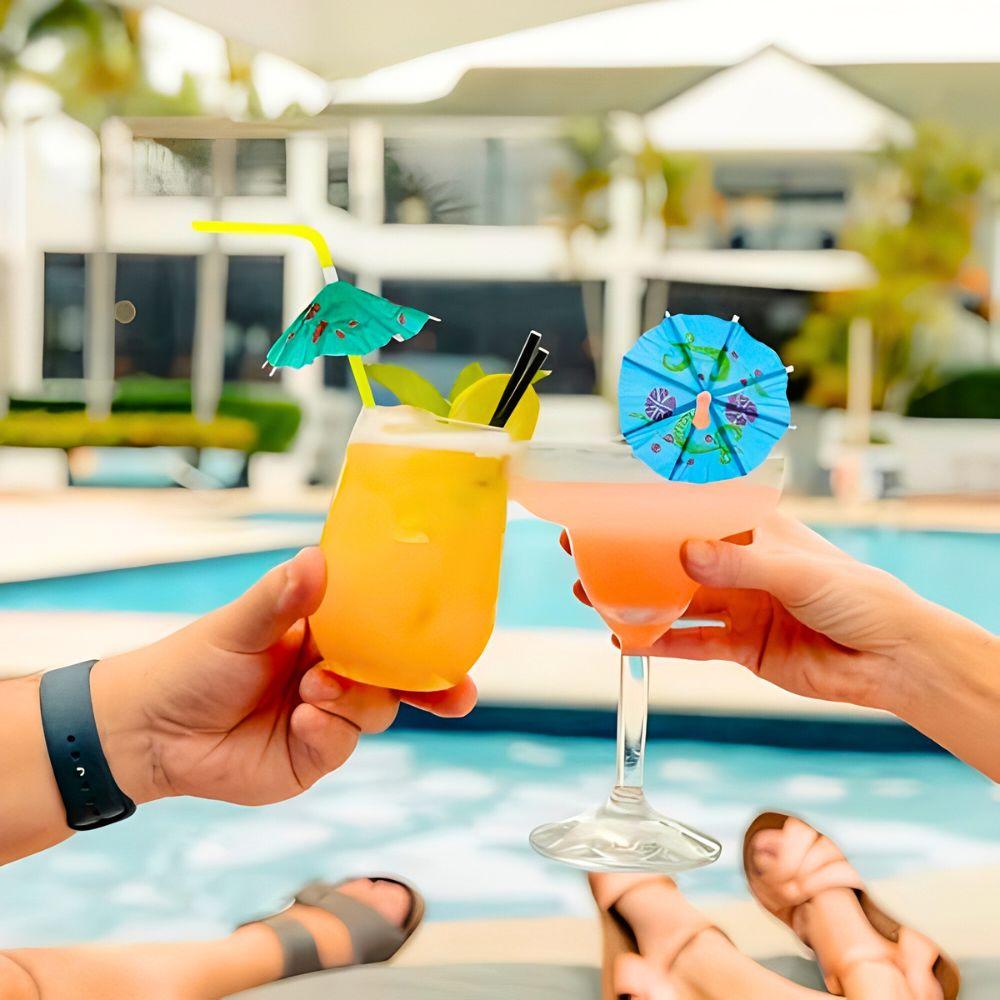 20/50/120pcs Plastic Umbrella Straw Mixing Colors Pool Beach Carnival Camping Holiday Team Party Bar Drinks Decorations YMY