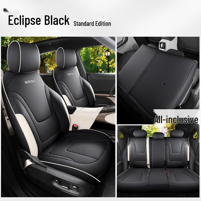 Smart Elf 1 Full Leather Car Seat Cushion - Universal Fit for All Seasons, Five Seats