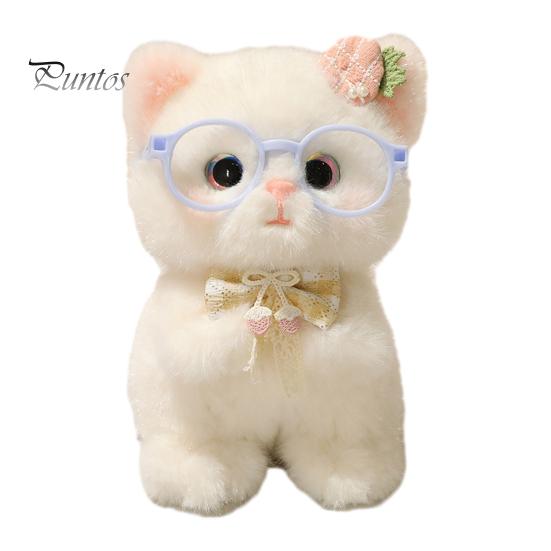 Plush Ornament for Keys Cute Kitten Pendant with Glasses And Tie, Soft Stuffed Animal Bag Decoration Keychain Backpacks Keys, Decorative Hanging