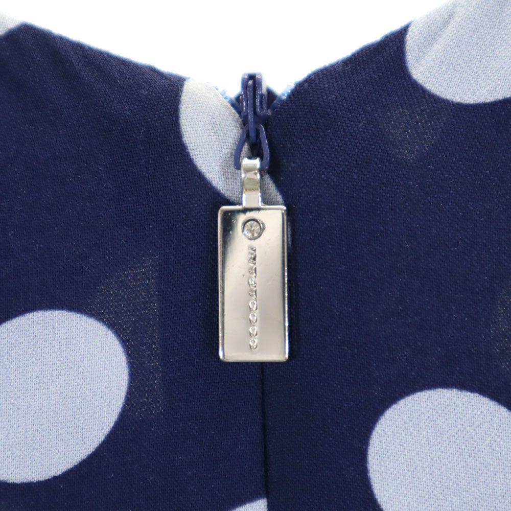 Coccapani Made In Italy Dot Pattern No Sleeve Knee-length Dress L Navy Women Used