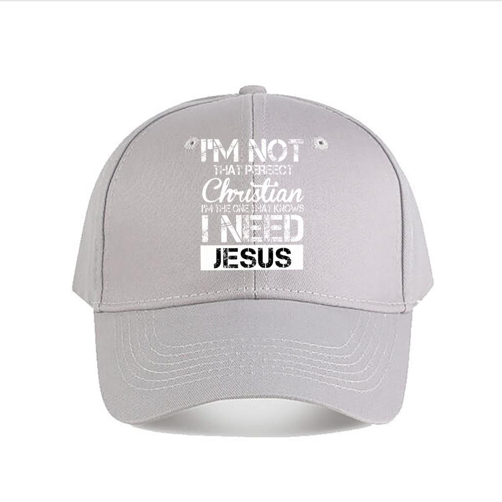 Need Jesus Distressed Typography Christian Faith Graphic Baseball Cap Fashion Unisex Sunhat Womens Outdoor Sports