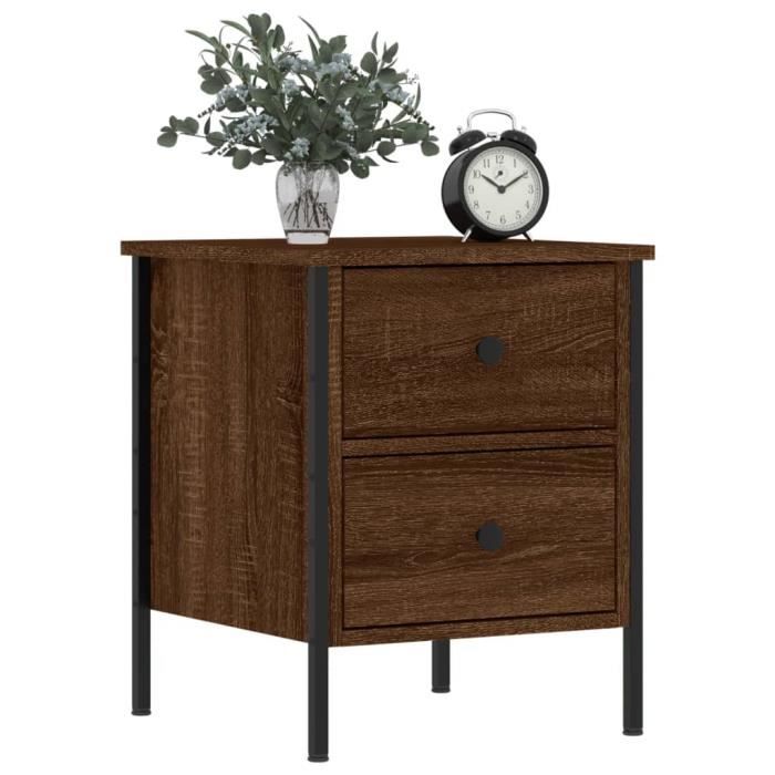 VidaXL Tables de chevet 2pcs chêne marron 40x42x50cm bois d'ingénierie 825992