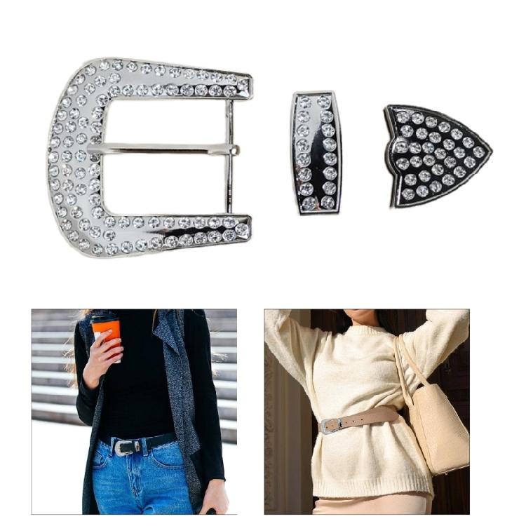 1pc/2pcs/3pcs Diamond Belt Buckle Elevates Look of Traditional Trousers and Costume Closure Belt Buckle Replacements