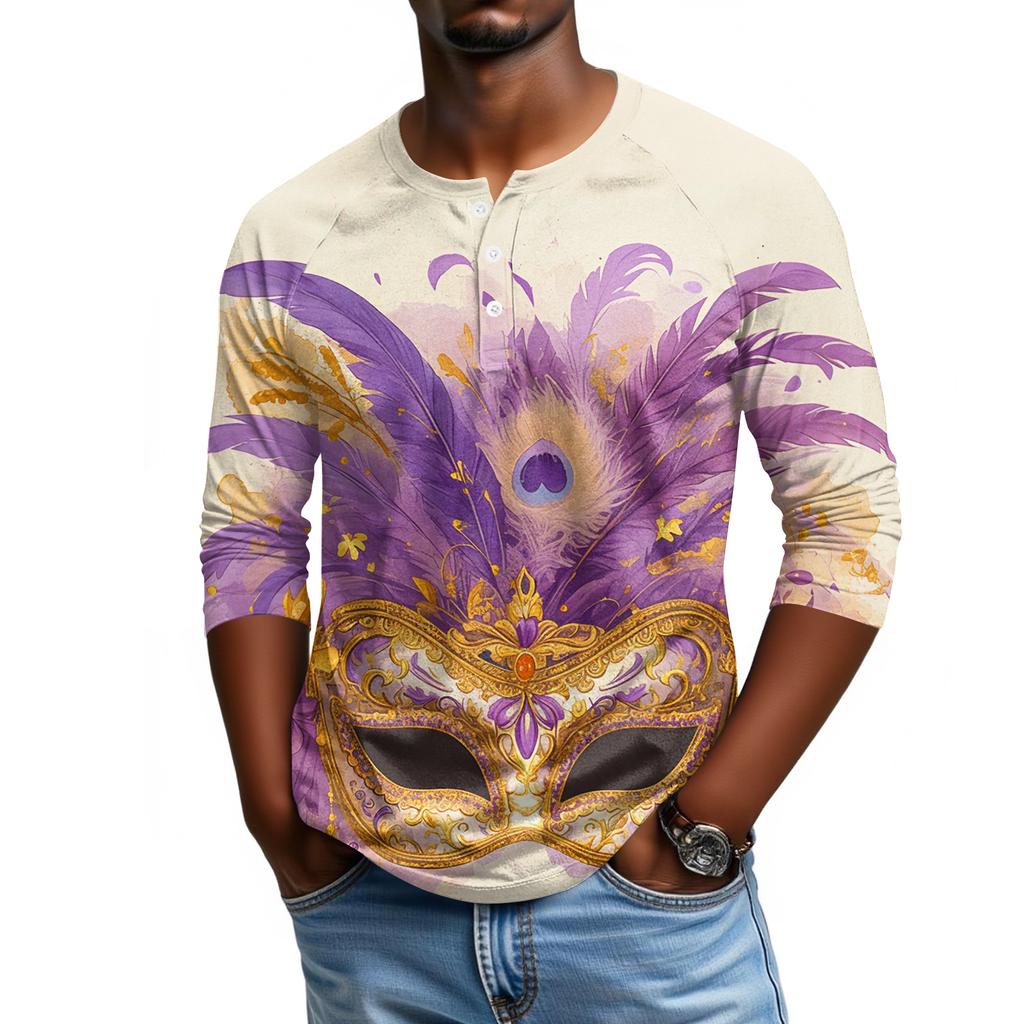 Men's Raglan Sleeve Three-quarter Sleeve Top
