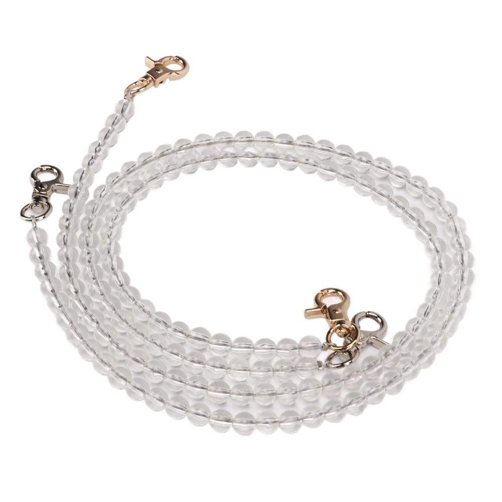 2pcs Transparent Bag Chain Metal Chain Purse Chain Bead Assortments Bag Strap  Handbag Accessories