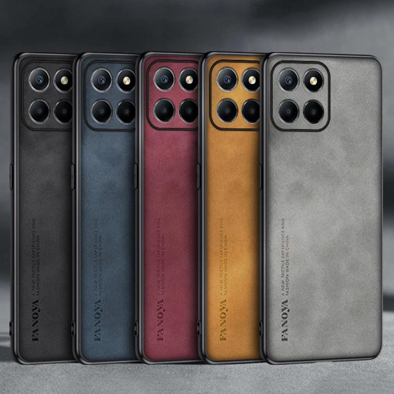 Vintage Sheepskin Leather Case For Huawei Honor 70 Lite X8 X8a 4g 5g X6s Men Retro Back Cover Honorx8 70lite X6