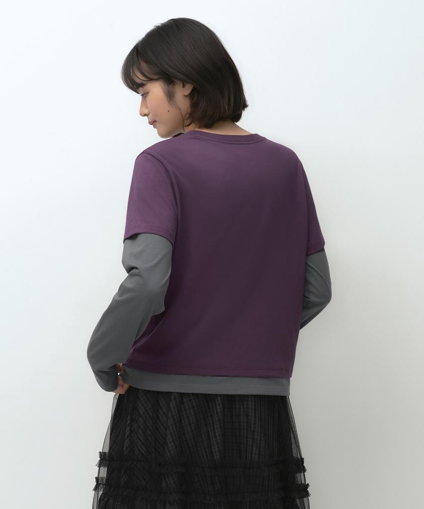 MUSINSA STANDARD WOMAN [Ohesio Collaboration] Layered Long Sleeve T-Shirt [Plum]