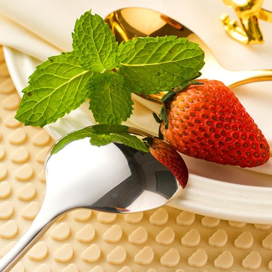 Edelstahllöffel mit rutschfestem Griff Hammermuster-Design Suppe Reis Nudeln Löffel Multifunktional