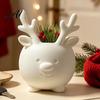 Christmas Table Decoration 3D Printed Reindeer Succulents Planter Pot for Indoor Plants Decorative Desktop Flower Organizer Ornament Minimalist Pen