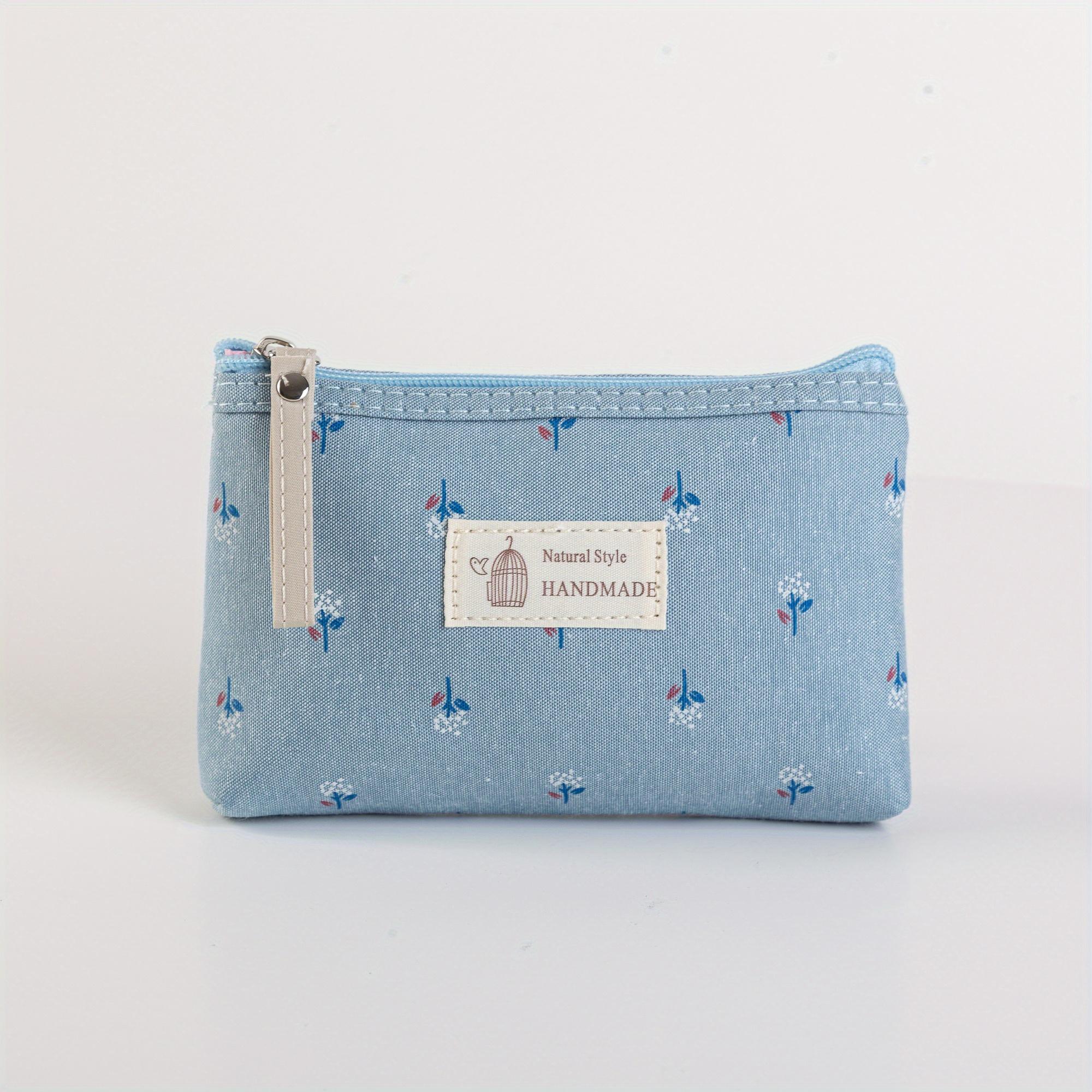 

Printed Makeup Bag For Women Waterproof Portable Student Pencil Case, Travel Storage Toiletries Bag 1pc світло-синій колір