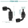 ACROPIX Automotive Hose End Fittings PTFE for Fuel Oil Line AN4 90 Degree Rotatable Black 1pc