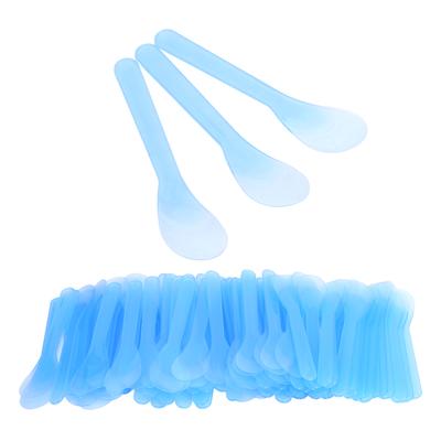 100 pcs Spatule Cosmétique Plastique Jetable Crème Épilatoire Crème de Réparation Tatouage Spatule Bleue
