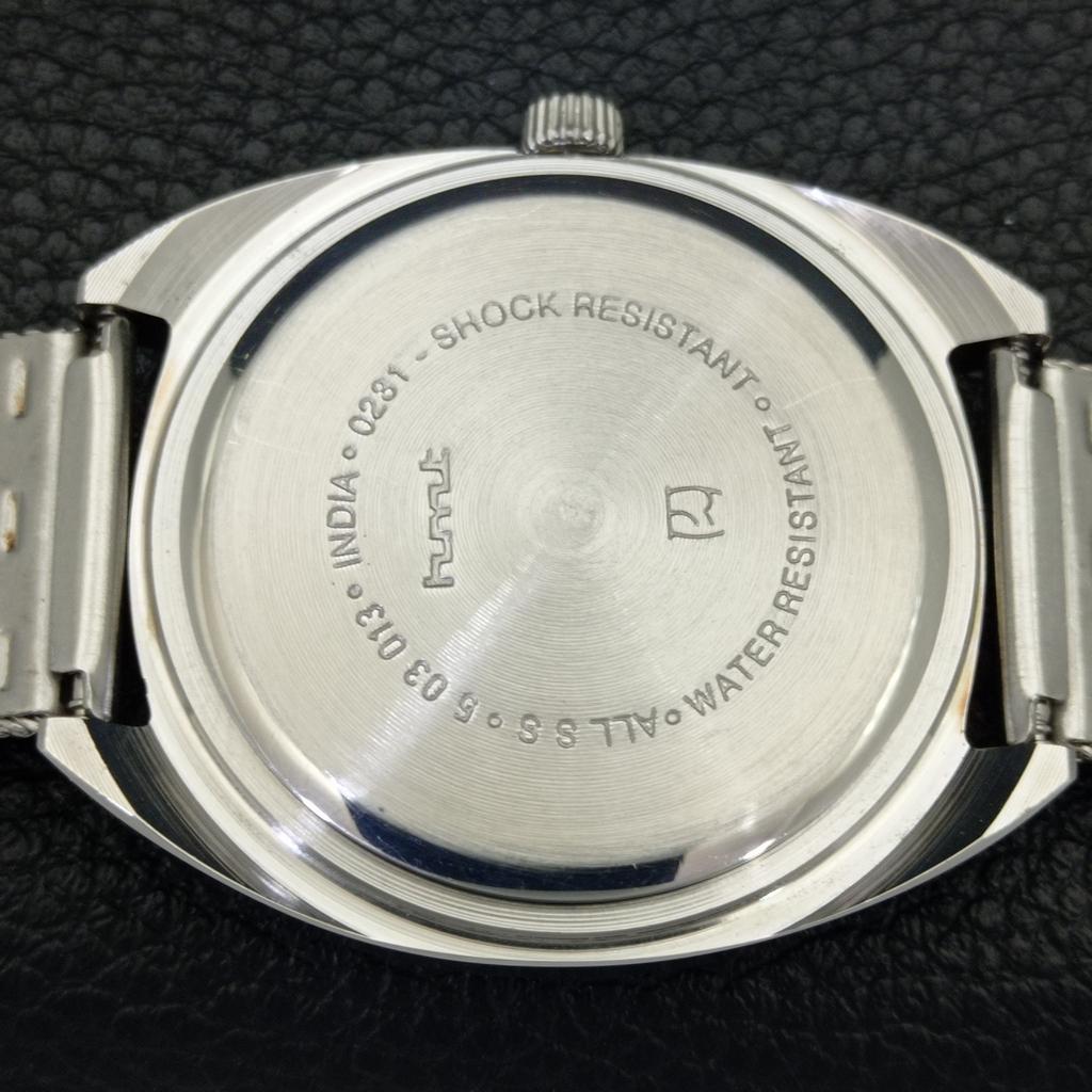 HANDAUFZUG VINTAGE HMT KOHINOOR INDISCHE HERRENUHR BRAUNES ZIFFERBLATT a441015-4