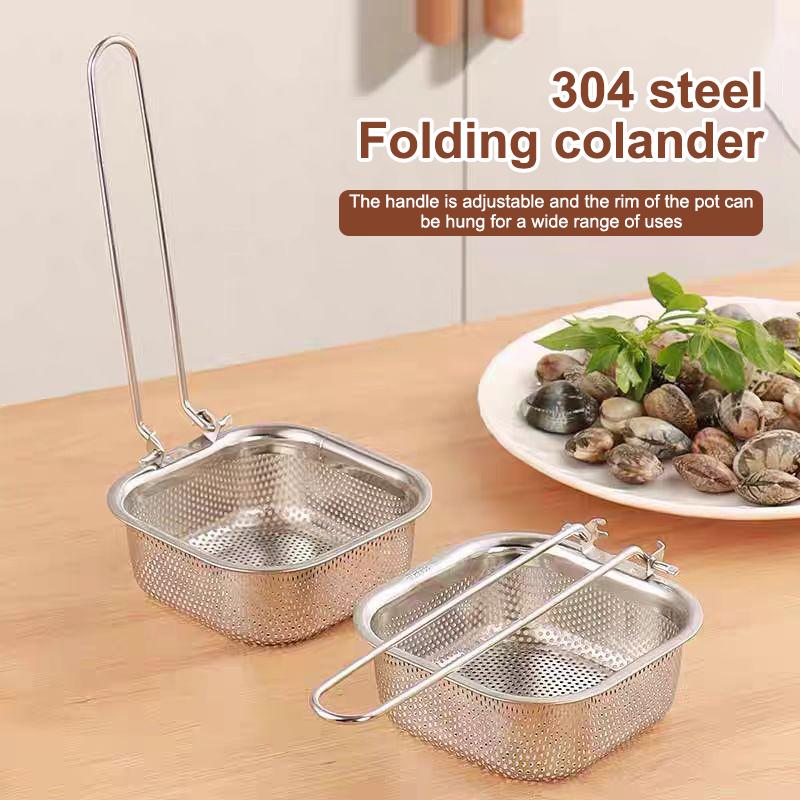 Pasta Basket Blanching Stainless Steel Fry Basket, Spaghetti Strainer, Noodles Strainer For Picking Ramen, Cooking Dumplings 1Pc