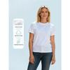 European Size Women's White Short Sleeve T-Shirt with Colorful Rainbow Heart Print -  Casual Round Neck Summer Top