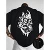 European Size Creative Front And Back Printed Round Neck T-Shirt,  Pure, Trendy And Fashionable Short Sleeves for Summer, Casual Everyday Style Top