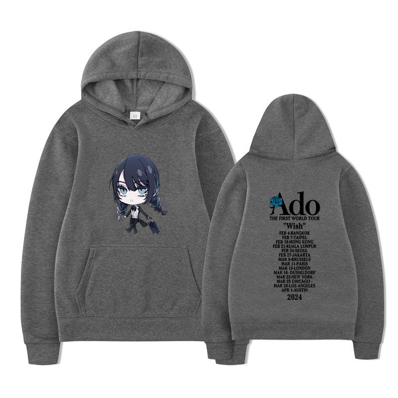 Ado Wish Merch The First World Tour Japan Singer Crewne Men Hoodie Vintage Unisex Pullover Graphic Hoody Tops Clothing