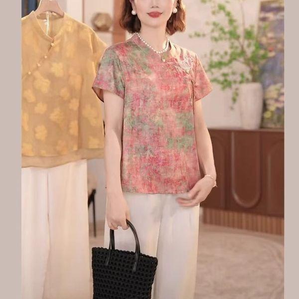 This Year's Popular Mom Temperament Shirt 2025 Summer Senior Tops Top Women