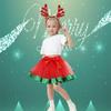 2-Piece Set Children's Tulle Skirt Christmas Party Performance Outfit  For Height 80-140cm