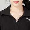 Puma Solid Color Casual Oversized Minimalist Knit Polo Short Sleeve Dress Women's Black
