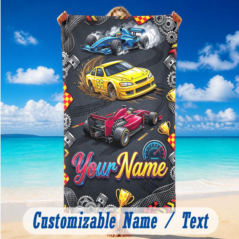 Fantasy Magic Theme Beach Towel Personalized Custom Name & Text Soft Quick Dry Beach Towel for Swimming Travel