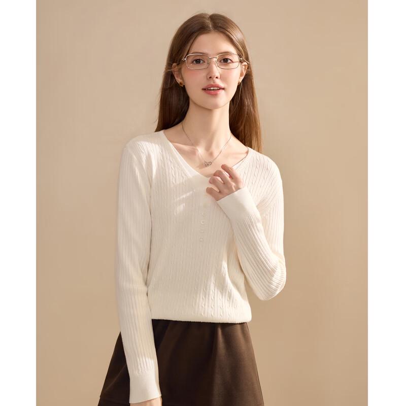 Betu Women's V-Neck Color-Block Knit Sweater