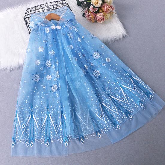 Dívky Plášť s kapucí Hvězda Sněhové vločky Paví peří Průsvitný Volán Tyl Scénické představení Cosplay Kostým Děti Oblékání Princezna Cape Šátek