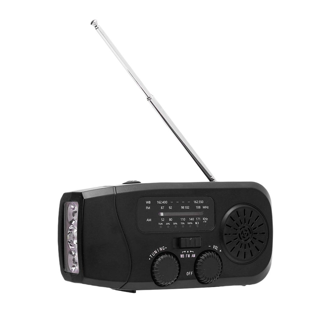 Solar Radio 2000mAh Battery Type C Charging Phone Emergency Weather Radio IPX3 Water Proof Portable for Camping