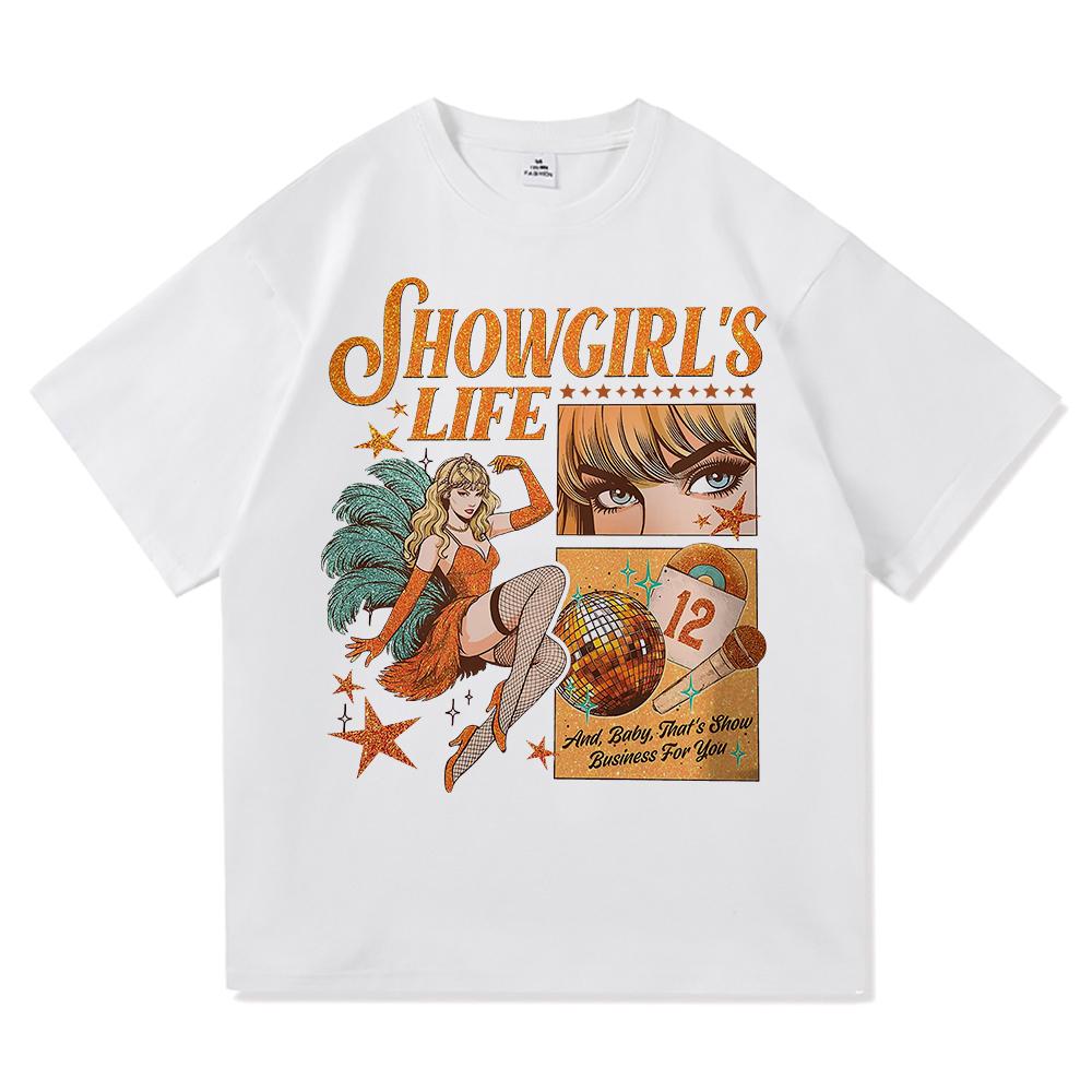 New Album The Life of A Showgirl T Shirt Fashion UnisexWomen Aesthetic TS TShirt Unisex High Quality Vintage Cotton Tees Shirts