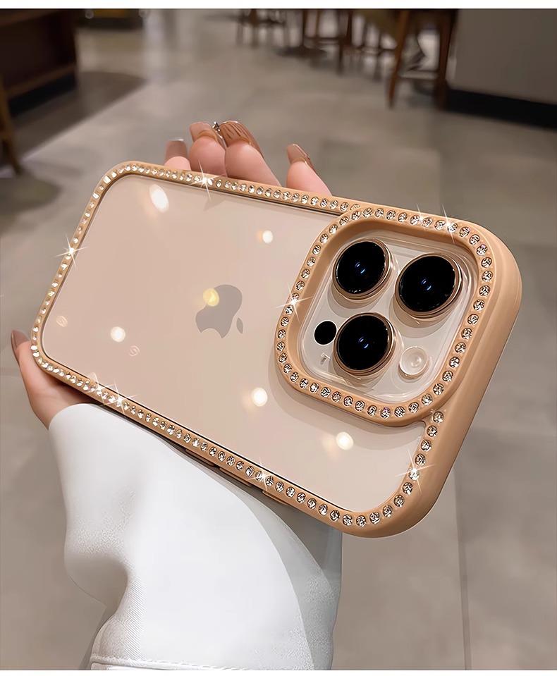 

Роскошный прозрачный чехол с бриллиантовым блеском для iPhone 12 13 14 15 16 Pro Max Plus, противоударный, прозрачный, с мягким бампером For iPhone 14