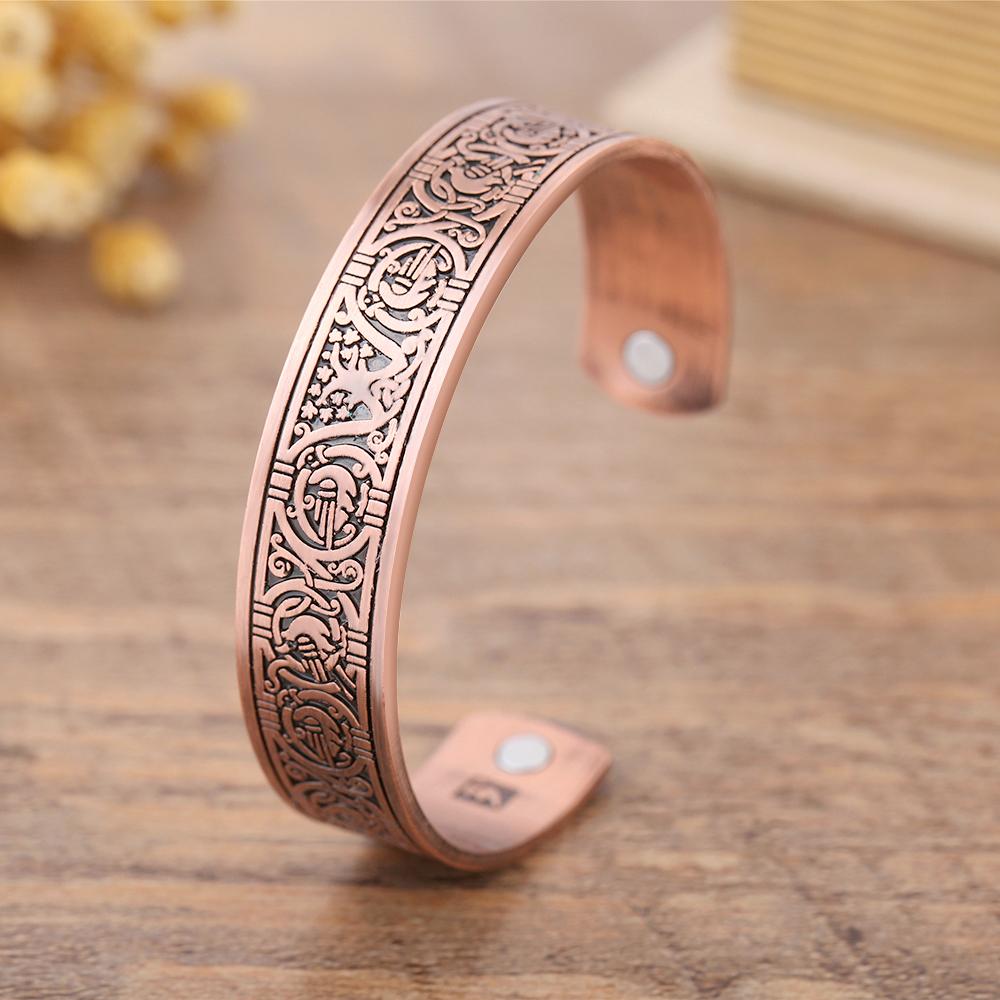 Talisman Gesundheitsarmbänder Lebensbaum Glücksknoten Runen Dreifaltigkeit Magnetische Armspangen Damen Herren Verstellbares Armband