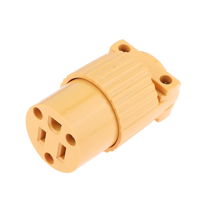 Yellow 15A US Industry Power Socket Plug - Male & Female 3 Pole Locked Wiring Connector L5-15R L5-15P L6-15R 6-15P Type B