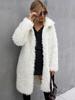 Fabrik Verkauf 2023 Frühling Herbst Winter Lange Faux Pelzmantel Frauen Plüsch Jacke Damen Wihite Flauschigen Jacke Langarm Mode oberbekleidung