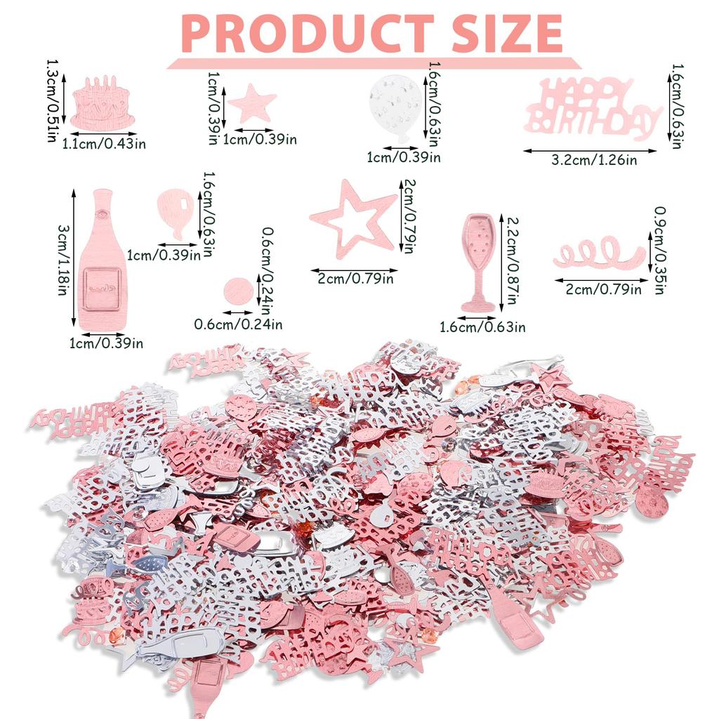 20gConfetti Glitter Rose Gold and Silver Happy Birthday Confetti Party Decoration Party Wedding Throw Supplies Holiday Decoratio