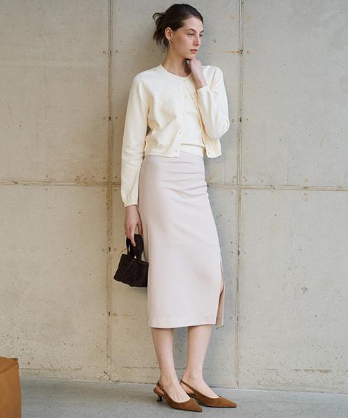 Angelobiano Ruelle Draped Skirt Beige