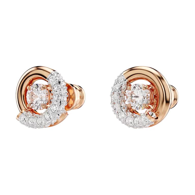 Swarovski Dextera Hollow Semi-Set Design Cubic Zirconia Imitation Crystal Stud Earrings Women Earrings Gold 5692258