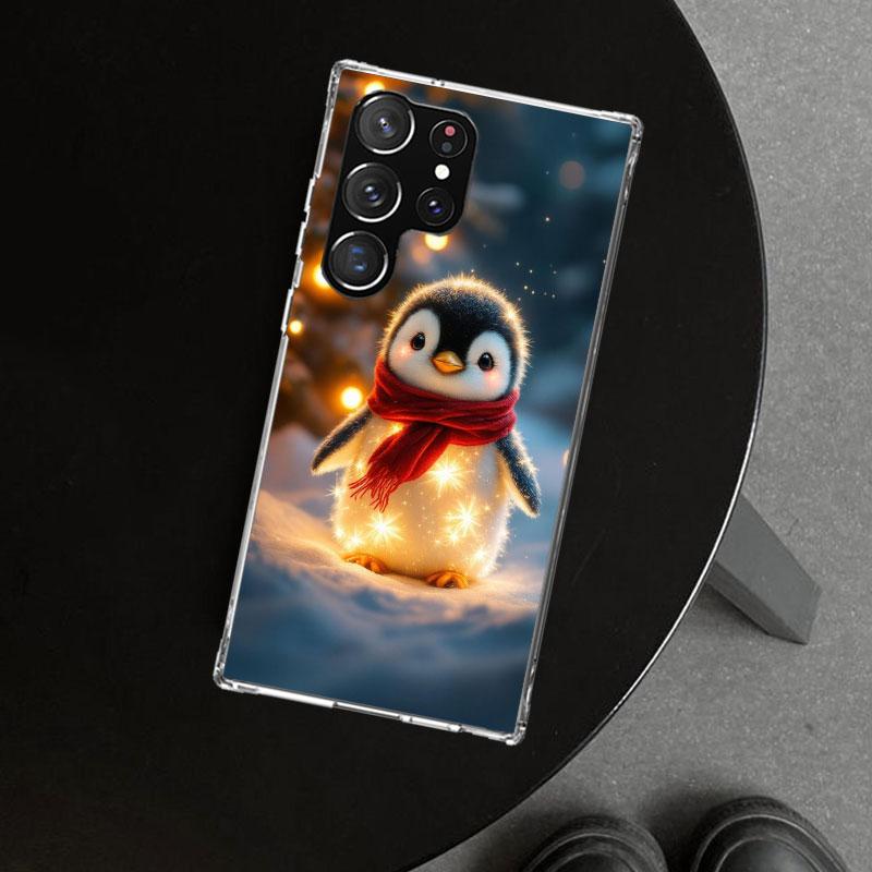 Christmas Penguin Phone Case Cover for Samsung Galaxy S26 S25 Edge S24 S23 Ultra S22 Plus S21 FE S20 + Art Customized Fundas Gal