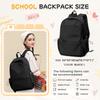 School Backpack Black Waterproof Bookbag Casual Lightweight Laptop Travel Rucksack Daypack School Bags for Boys Girls Teens