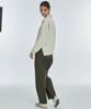 MANAVIS7 Single-Pleat Wide Elastic Waist Pants [Khaki]