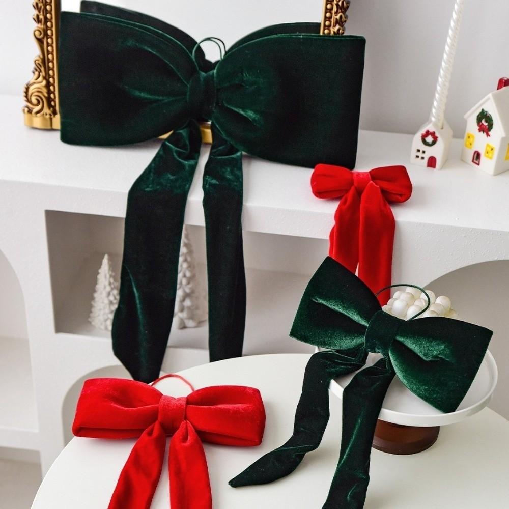 Flocking Large Bow Decor Soft Hanging Bowknot Christmas Bow Decoration  Home Decoration