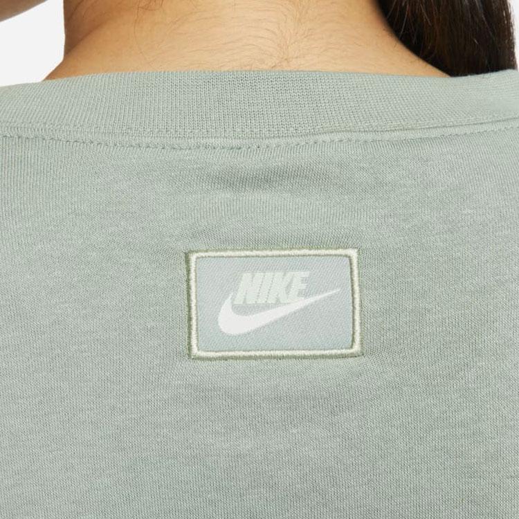 Nike Solid Logo Short Sleeve Crewneck Sweatshirt Women Sweatshirt Green DD5070-357