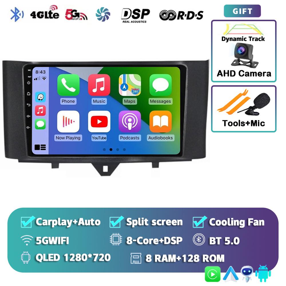 Android 14 Carplay Auto Car Raido For Mercedes Benz Smart Fortwo 451 2010-2015 Multimedia Video Player Autoradio GPS 4G Stereo